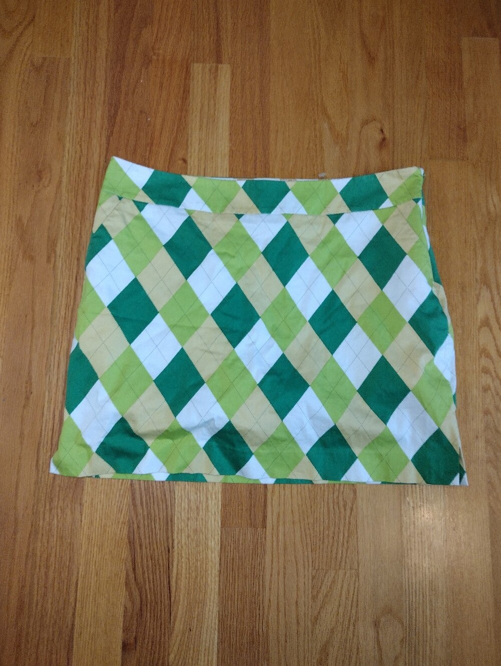 Loudmouth Golf Skort Size 8 A-Tisket-A-Tasket Green Argyle Plaid Tennis Sporty - Picture 3 of 4